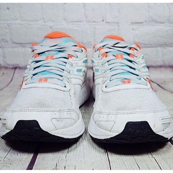 Saucony Cohesion 13 Athletic Running Shoes Women's Size 8 ~ White / Neon - Picture 3 of 9